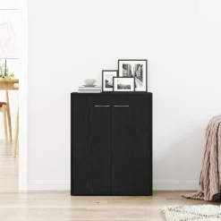 vidaXL Dressoir Zwart Eiken 60x30x75 cm Engineered Wood