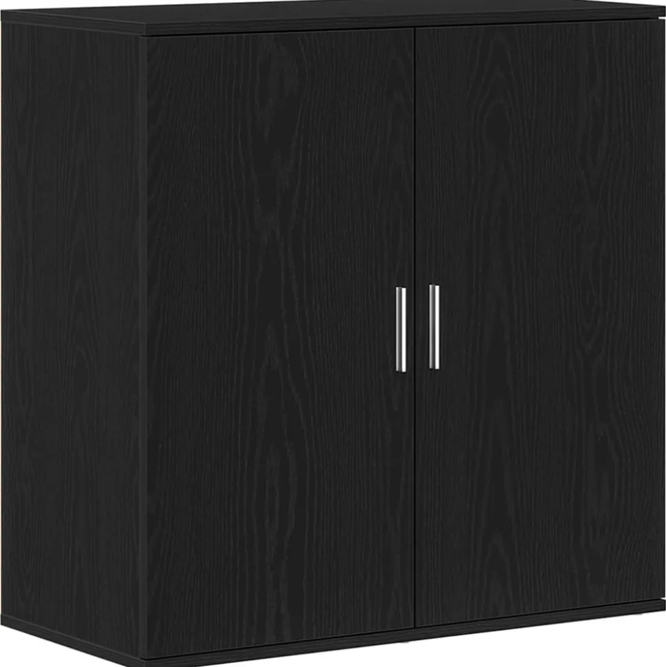 vidaXL Dressoir Zwart Eiken 79 x 38 x 80 cm Bewerkt hout
