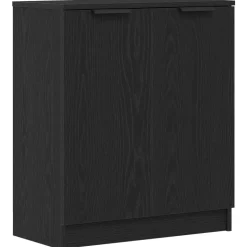 vidaXL Dressoir Zwart Eiken 60 x 30 x 70 cm Bewerkt hout