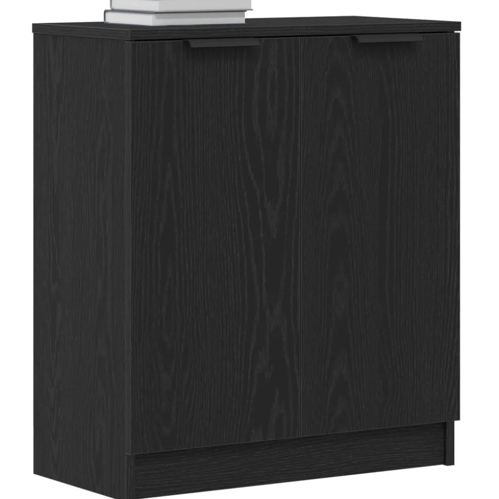 vidaXL Dressoir Zwart Eiken 60 x 30 x 70 cm Bewerkt hout