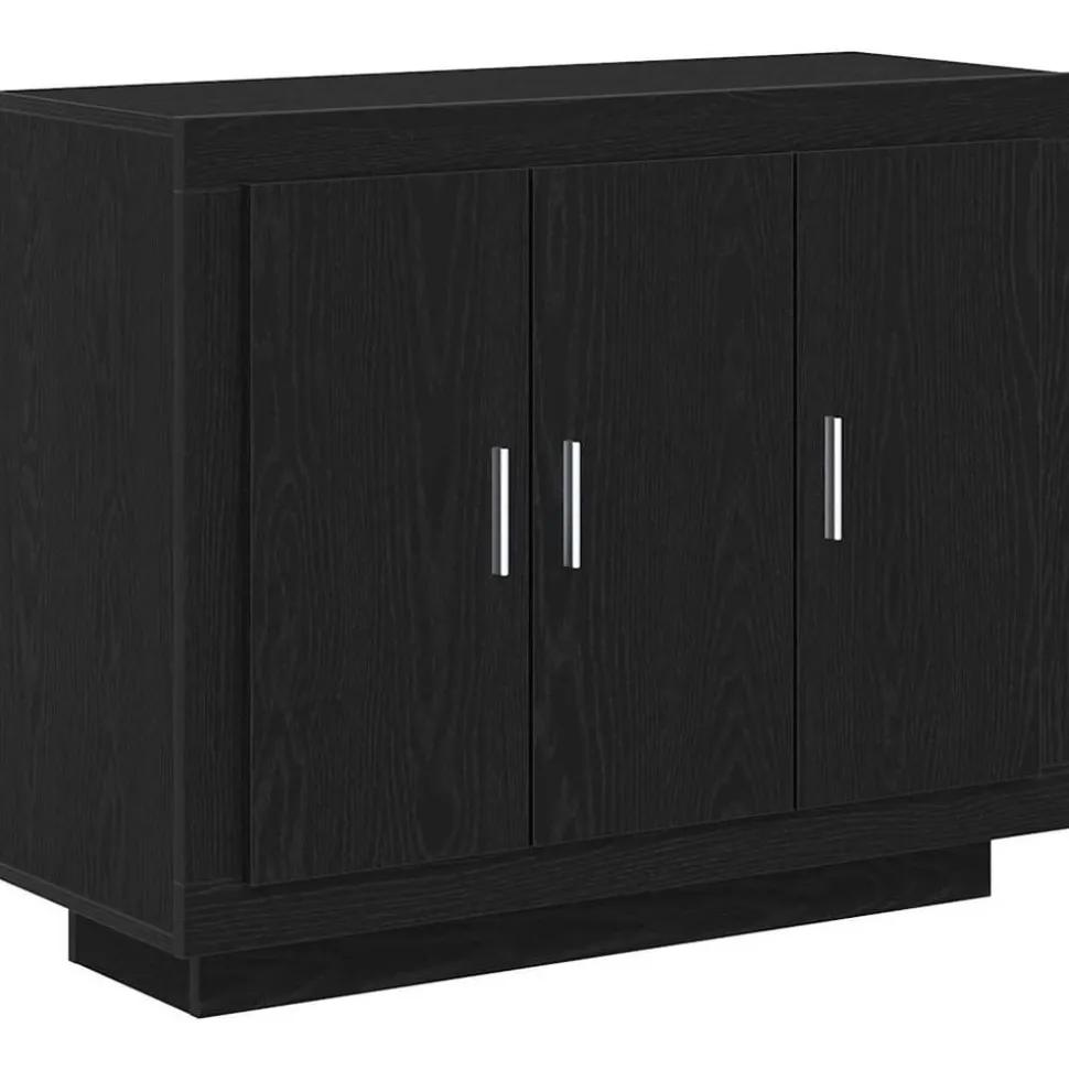 vidaXL Dressoir Zwart Eiken 92 x 35 x 75 cm Bewerkt hout