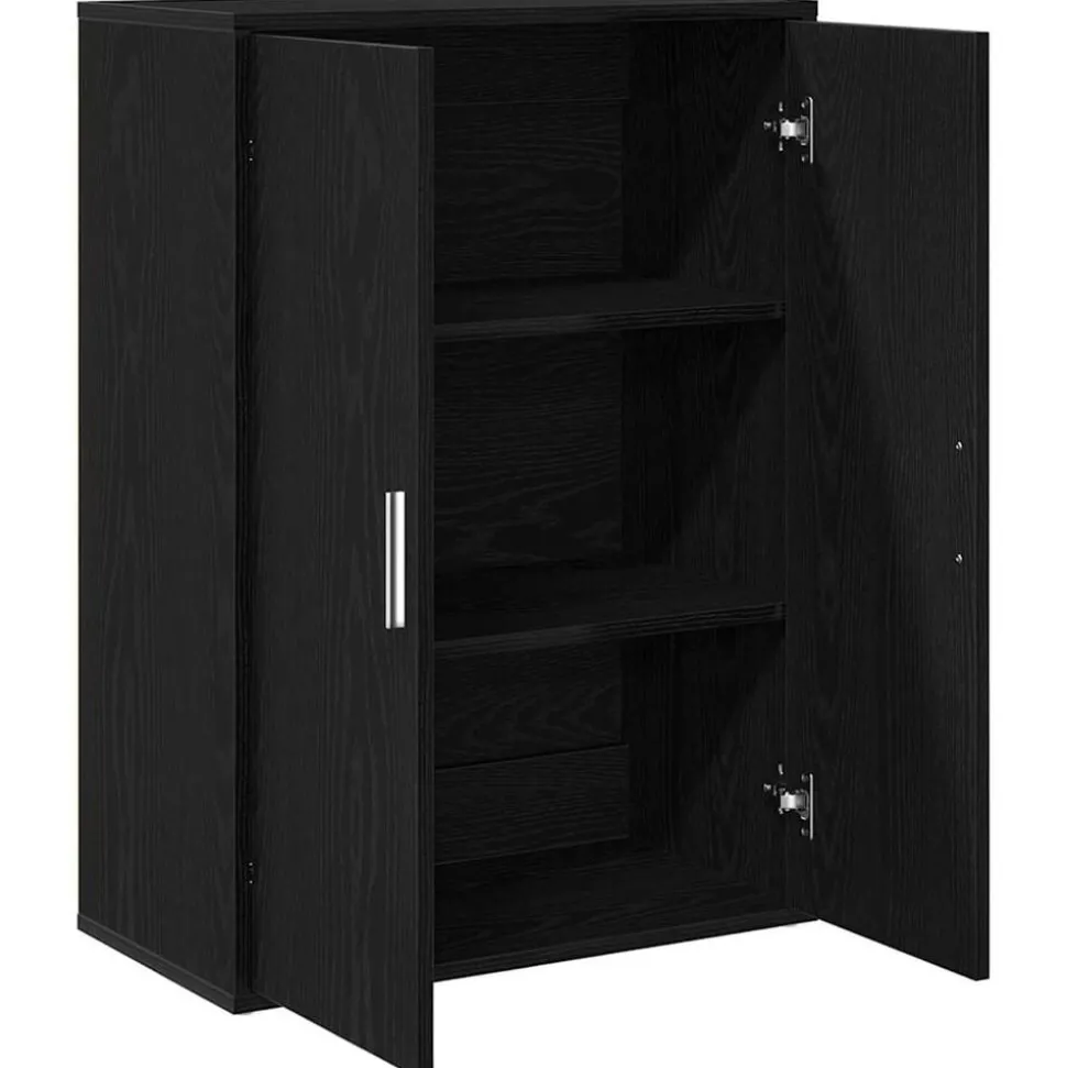 vidaXL Dressoir Zwart Eiken 60 x 31 x 84 cm Bewerkt hout