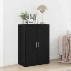 vidaXL Dressoir Zwart Eiken 60 x 31 x 84 cm Bewerkt hout