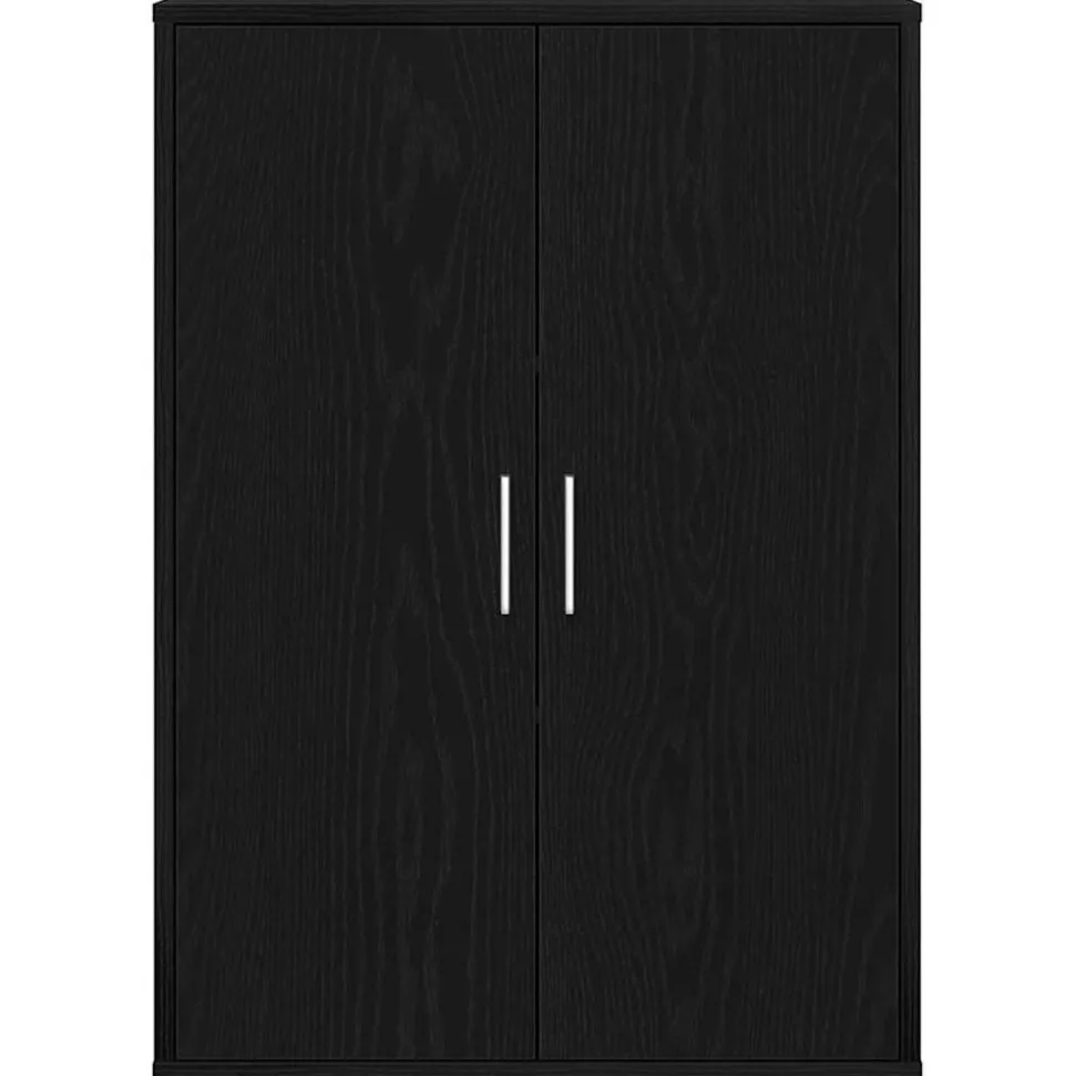 vidaXL Dressoir Zwart Eiken 60 x 31 x 84 cm Bewerkt hout