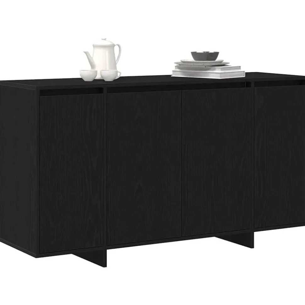 vidaXL Dressoir Zwart Eiken 135 x 41 x 75 cm Bewerkt hout