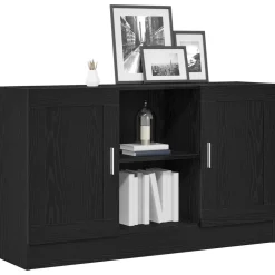 vidaXL Dressoir Zwart Eiken 120 x 30,5 x 70 cm Bewerkt hout