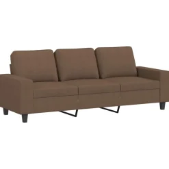 vidaXL Driezitsbank met voetenbank 180 cm stof bruin