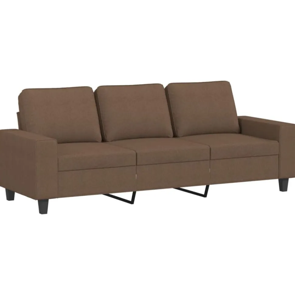 vidaXL Driezitsbank met voetenbank 180 cm stof bruin