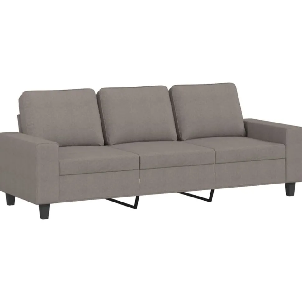 vidaXL Driezitsbank met voetenbank 180 cm stof taupe
