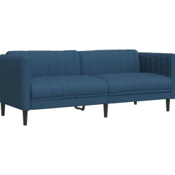 vidaXL Driezitsbank stof blauw