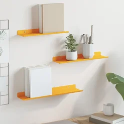 vidaXL Drijvende plank 3 pcs Mosterdgeel 40 x 9 x 2,5 cm Staal