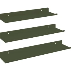 vidaXL Drijvende plank 3 pcs Olijf Groen 40 x 9 x 2,5 cm Staal