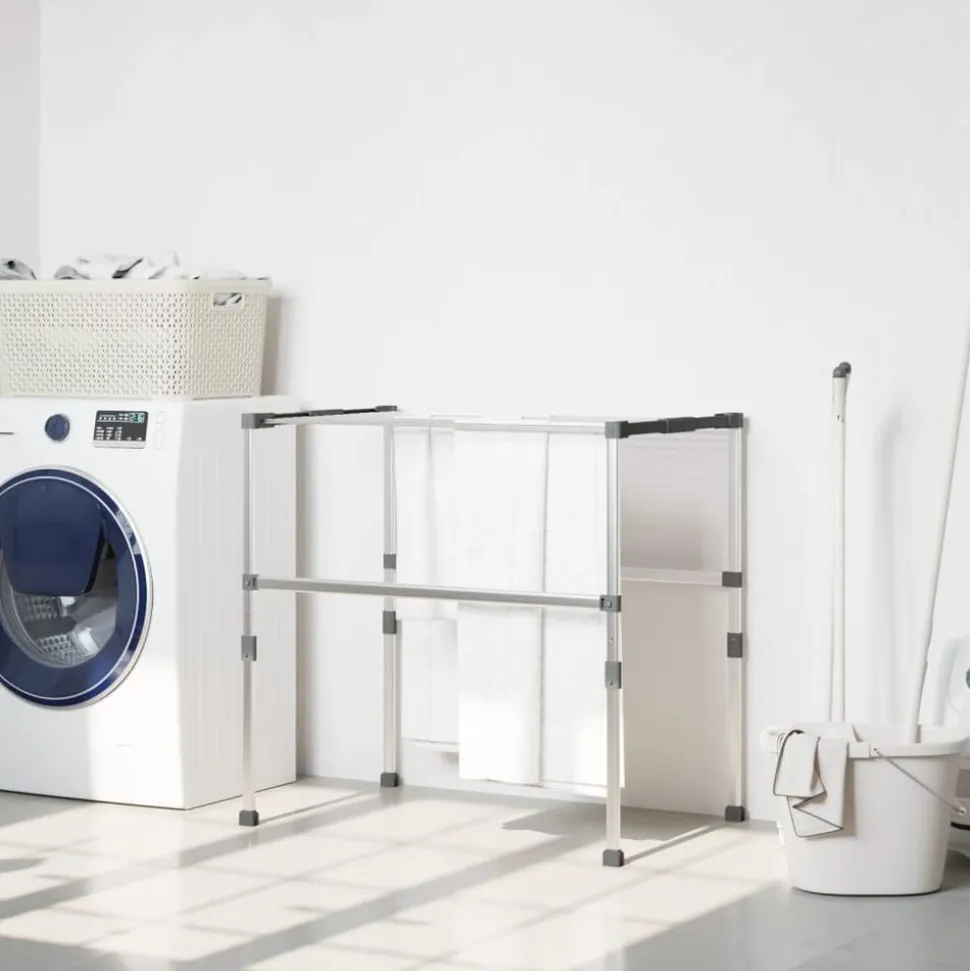 vidaXL Droogrek 83x(50-55)x(40-85) cm aluminium