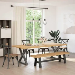 vidaXL Eetbank NOAIN A-vormige poten 180x40x45 cm massief hout