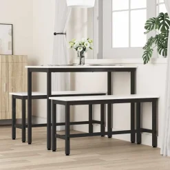 vidaXL Eetbank Wit 100 x 32,5 x 49 cm Massief grenenhout