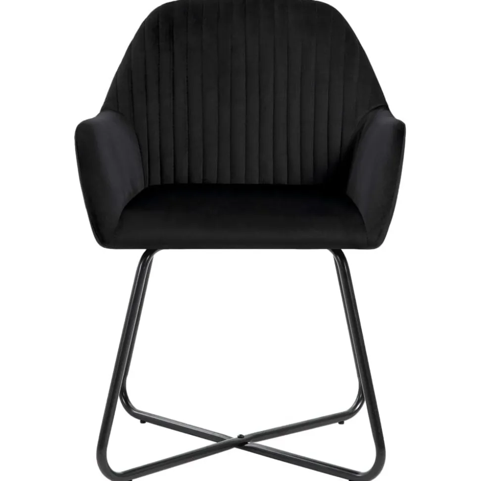 vidaXL Eetkamerstoelen 2 st fluweel zwart