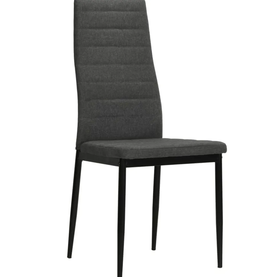vidaXL Eetkamerstoelen 2 st stof donkergrijs