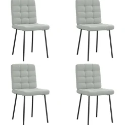 vidaXL Eetkamerstoelen 4 st fluweel lichtgrijs