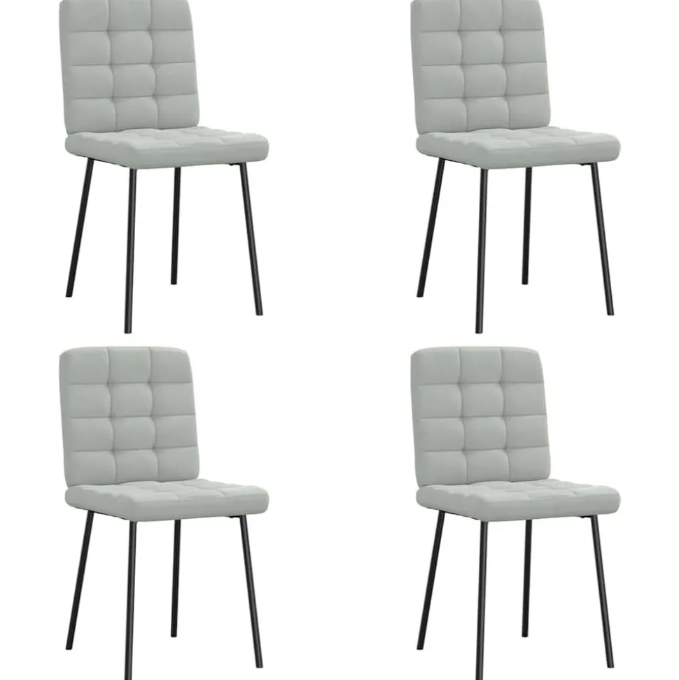 vidaXL Eetkamerstoelen 4 st fluweel lichtgrijs