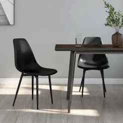 vidaXL Eetkamerstoelen 2 st PP zwart
