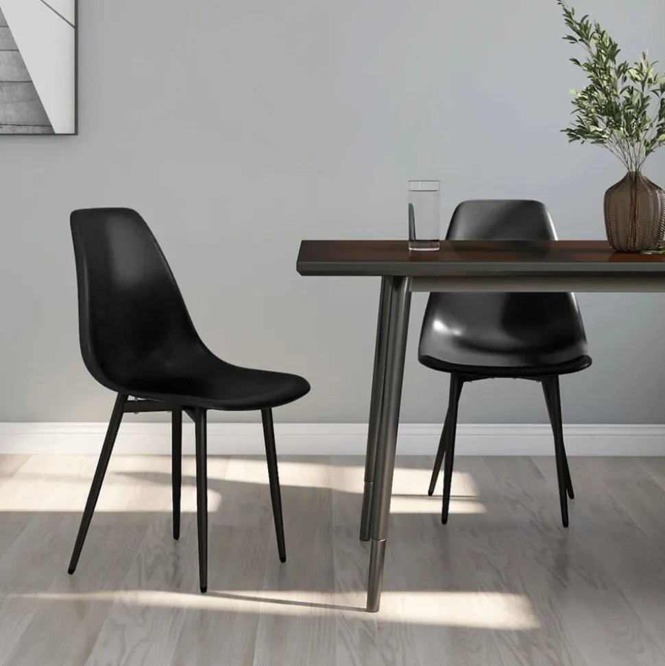 vidaXL Eetkamerstoelen 2 st PP zwart