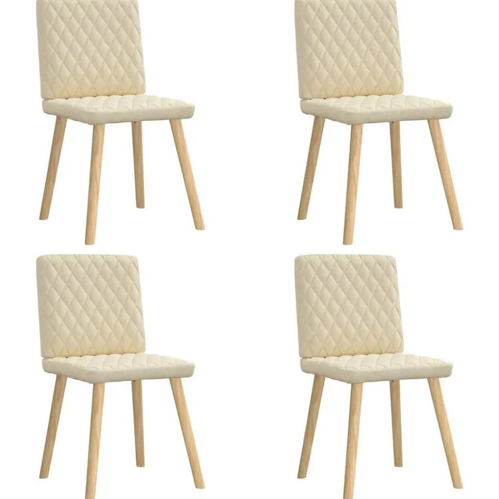 vidaXL Eetkamerstoelen 4 st stof crèmekleurig