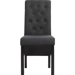 vidaXL Eetkamerstoelen 2 st stof donkergrijs