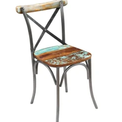 vidaXL Eetkamerstoelen 2 st massief gerecycled hout