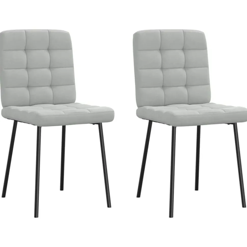 vidaXL Eetkamerstoelen 2 st fluweel lichtgrijs