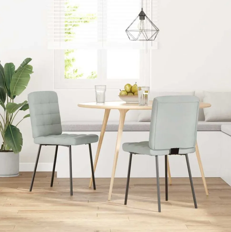 vidaXL Eetkamerstoelen 2 st fluweel lichtgrijs