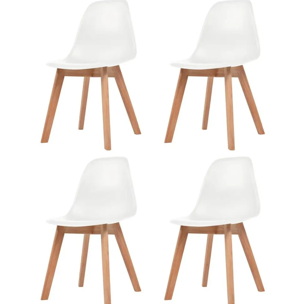 vidaXL Eetkamerstoelen 4 st kunststof wit