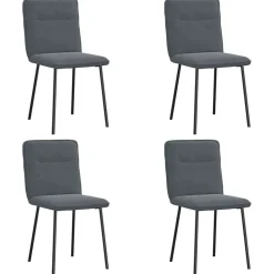 vidaXL Eetkamerstoelen 4 st fluweel donkergrijs