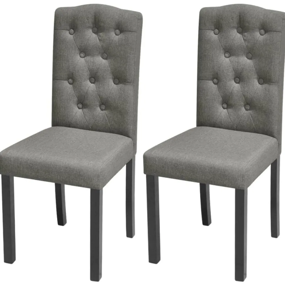 vidaXL Eetkamerstoelen 2 st stof grijs