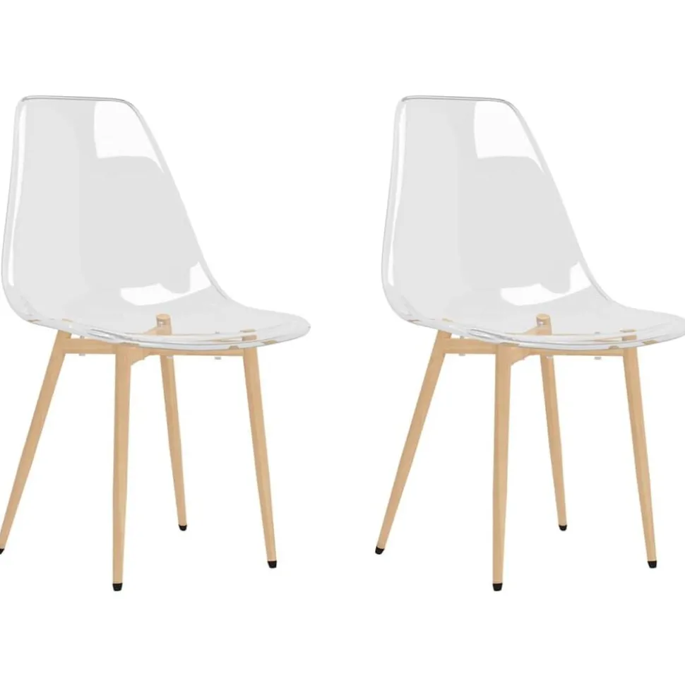 vidaXL Eetkamerstoelen 2 st PET transparant