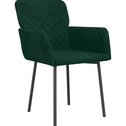 vidaXL Eetkamerstoelen 2 st fluweel donkergroen