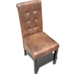 vidaXL Eetkamerstoelen 2 st kunstleer bruin