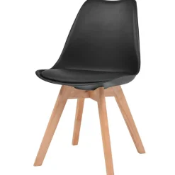 vidaXL Eetkamerstoelen 4 st kunststof zwart