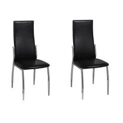 vidaXL Eetkamerstoelen 2 st kunstleer zwart