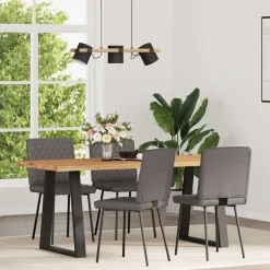vidaXL Eetkamerstoelen 4 st kunstleer grijs
