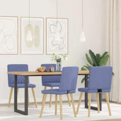 vidaXL Eetkamerstoelen 4 st stof jeansblauw