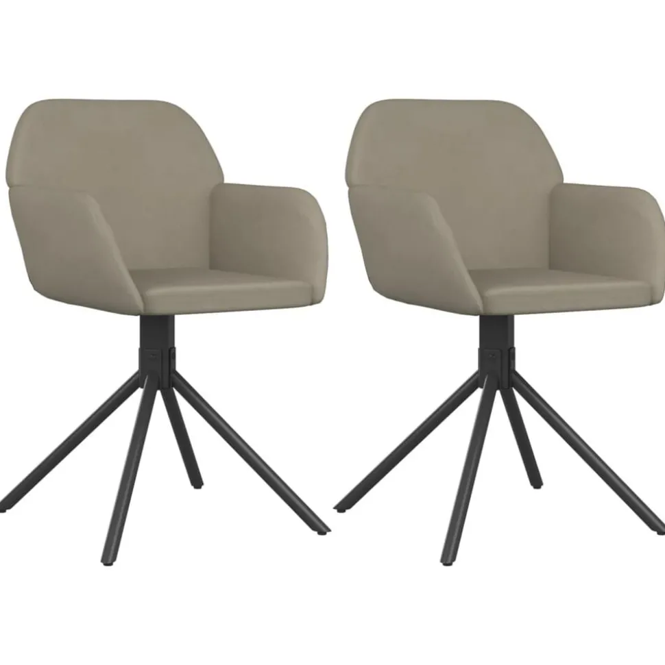 vidaXL Eetkamerstoelen draaibaar 2 st fluweel lichtgrijs