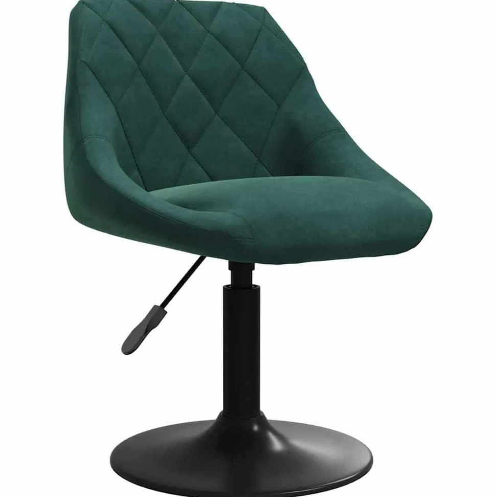 vidaXL Eetkamerstoelen draaibaar 2 st fluweel donkergroen