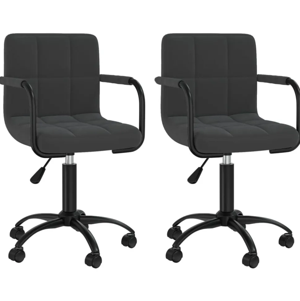 vidaXL Eetkamerstoelen draaibaar 2 st fluweel zwart