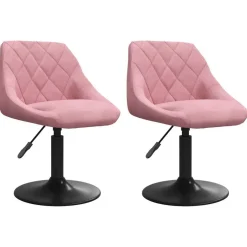 vidaXL Eetkamerstoelen draaibaar 2 st fluweel roze