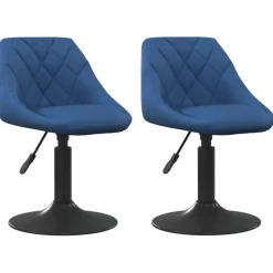 vidaXL Eetkamerstoelen draaibaar 2 st fluweel blauw