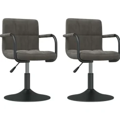 vidaXL Eetkamerstoelen draaibaar 2 st fluweel donkergrijs