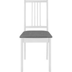 vidaXL Eetkamerstoelen met kussens 4 st massief hout wit