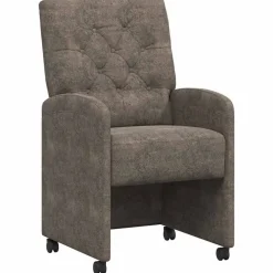 vidaXL Eetkamerstoelen met Wieltjes 2 pcs Donkergrijs 58 x 67 x 97 cm