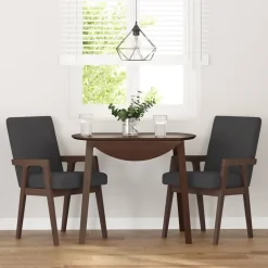 vidaXL Eetkamerstoelen met kussens 2 stuks bruin massief hout rubber