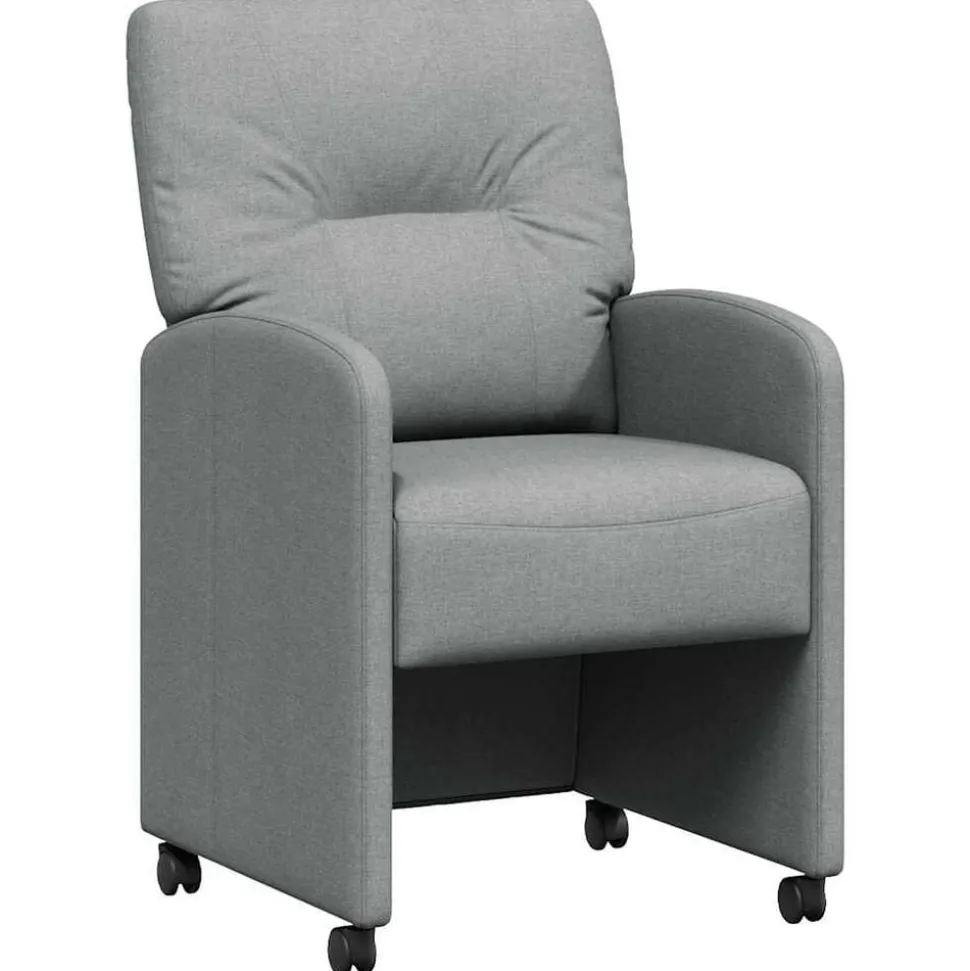 vidaXL Eetkamerstoelen met Wieltjes 2 pcs Lichtgrijs 57 x 67 x 95 cm